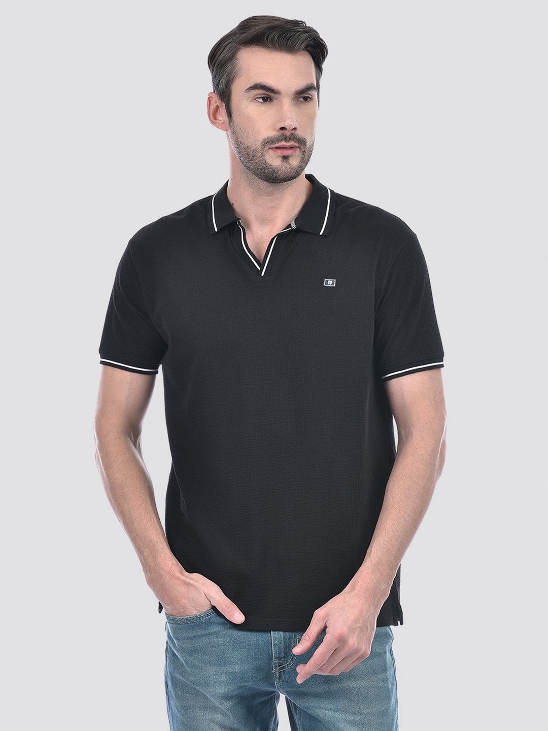 Numero Uno Men Striped Black T-Shirt